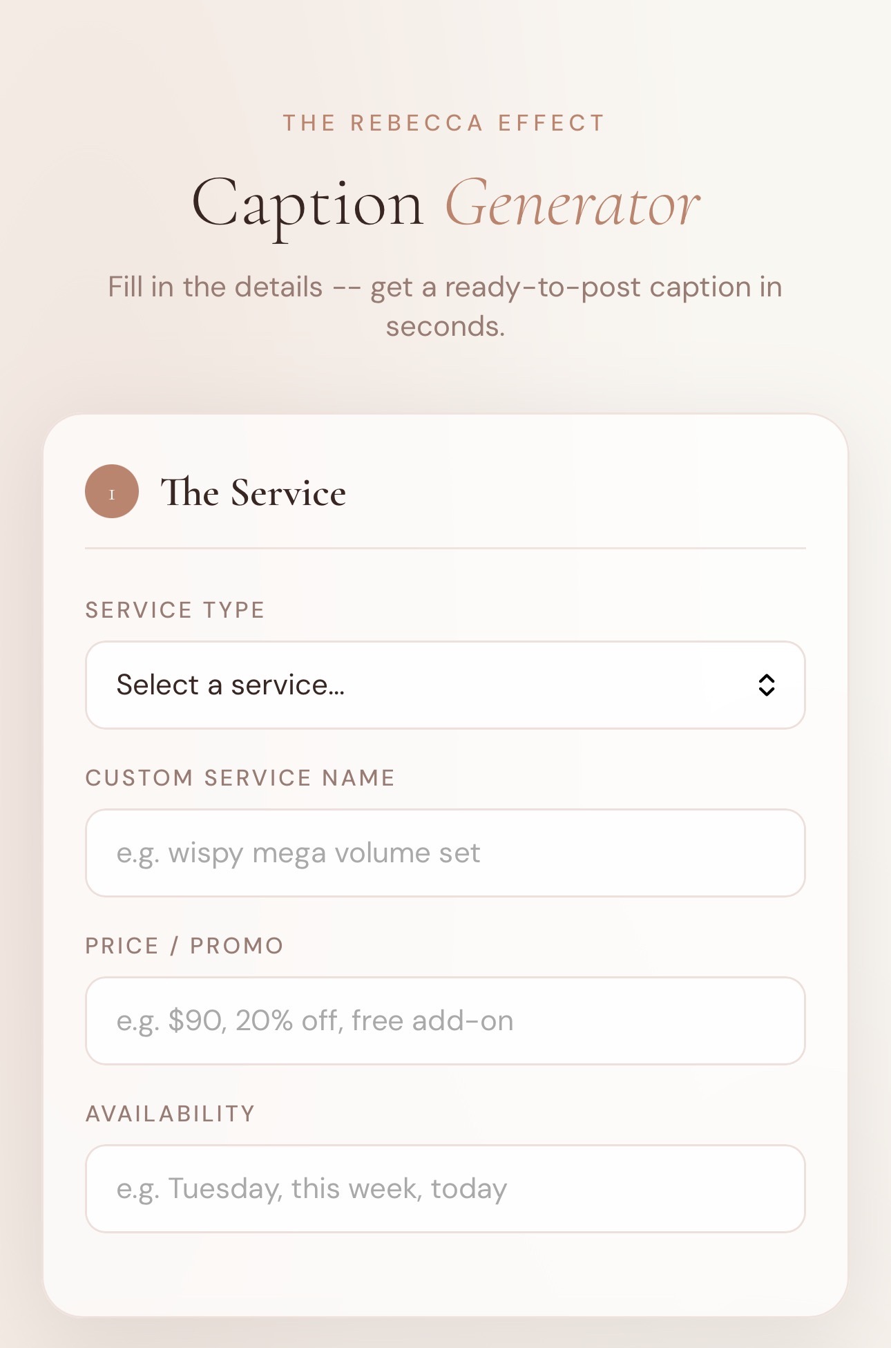 AI Caption Generator tool